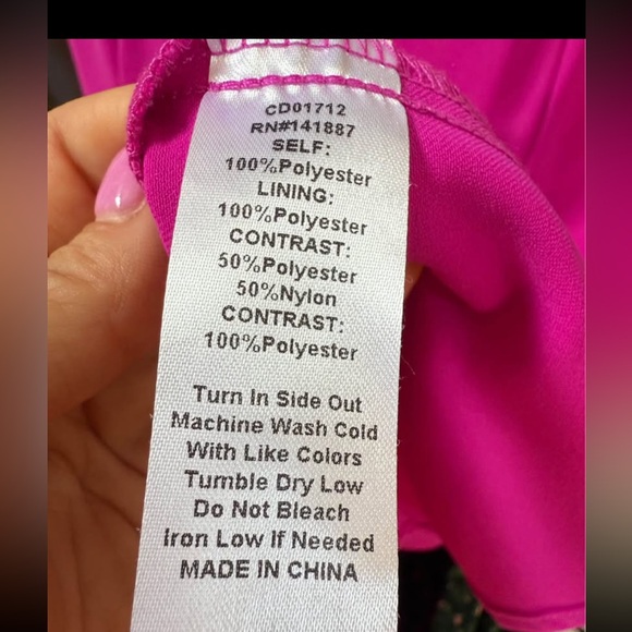 TCEC Flutter Sleeve Dress Pink Size M - Picture 4 of 7